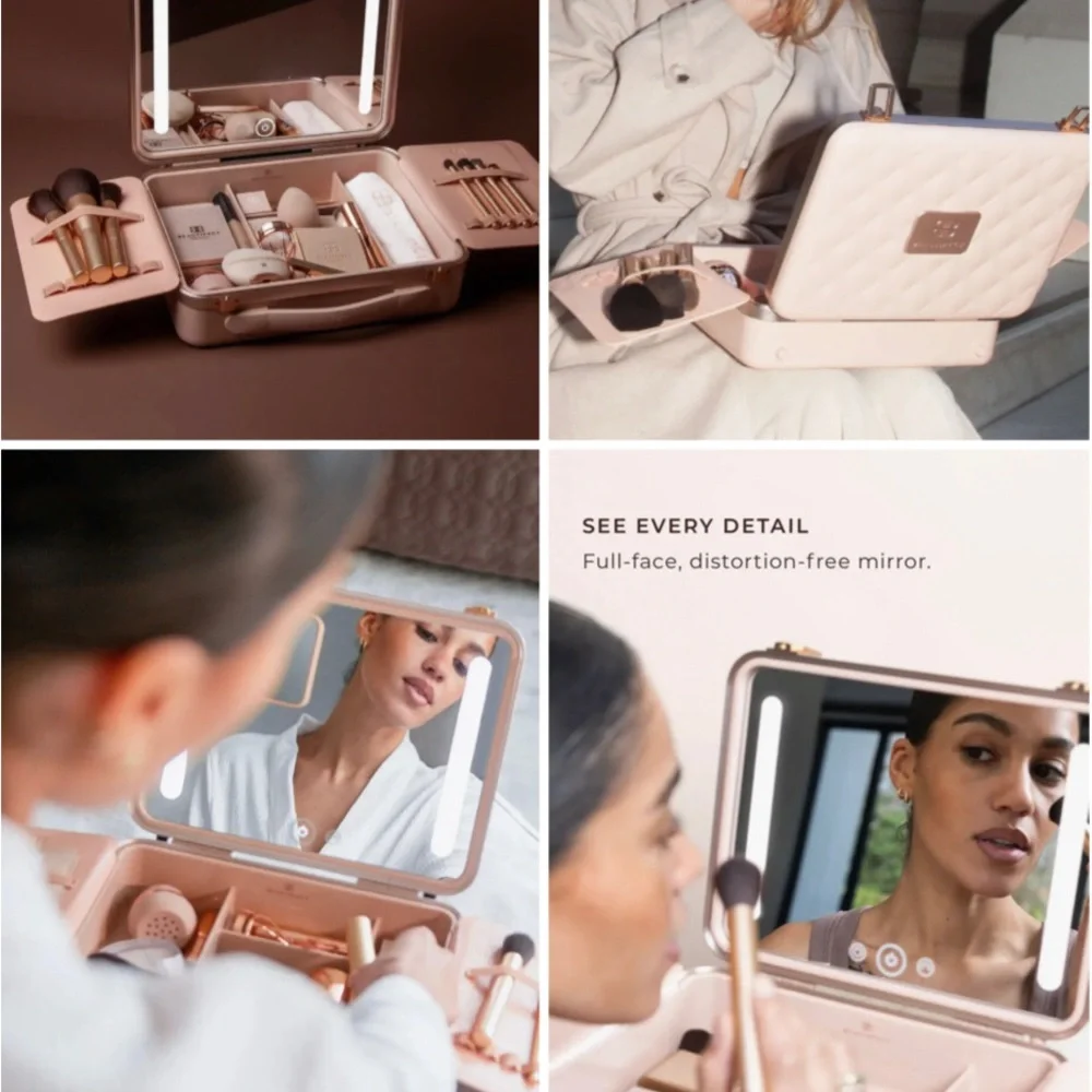 Beautifect Box nude portable illuminated makeup vanity case